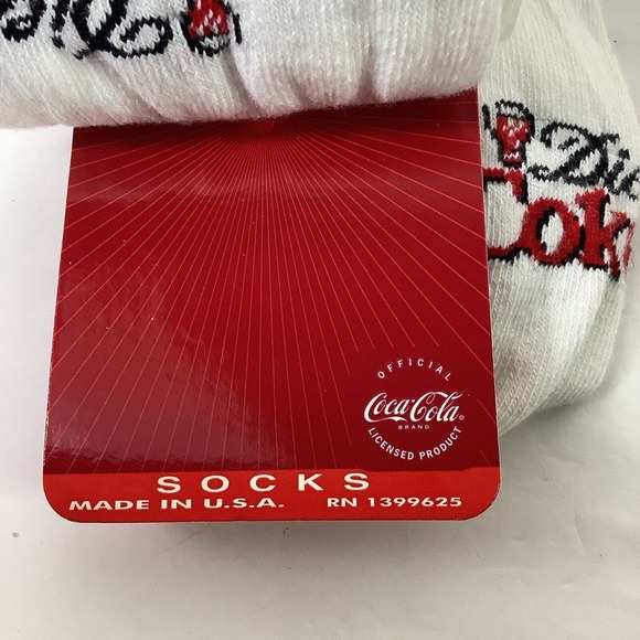 Vintage Made In USA Diet Coke Socks size 9-11 NOS Crew Socks - Picture 4 of 6